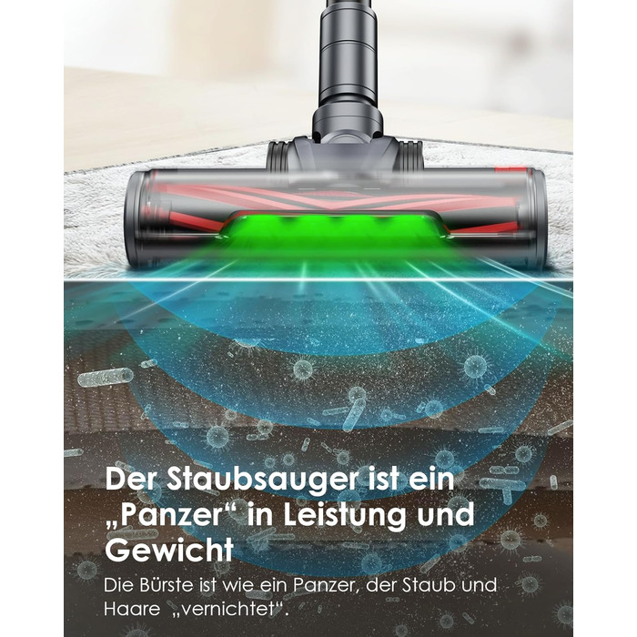 Бездротовий пилосос Linkifly A11: потужний акумуляторний пилосос, 600 Вт, 48 кПа, 60 хв роботи, технологія Anti-Tangle, для твердих підлог, килимів та плитки
