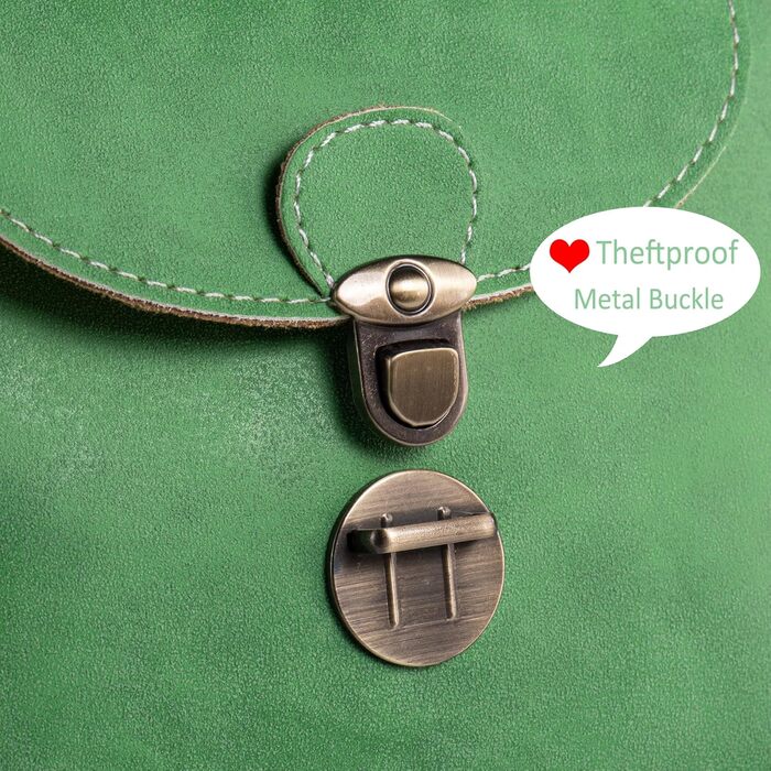 Сумка жіноча через плече Kleine Umhängetasche, екошкіра, зелений (трава) з замком