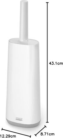 Joseph Joseph Flex Силіконова щітка для унітазу з тримачем, антибактеріальна, сіра/біла, 12,3 x 8,69 x 43,1 см