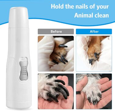 Електричний точило для собачих кігтів Brifit - тихий, для малих, середніх та великих собак, білий/сріблястий