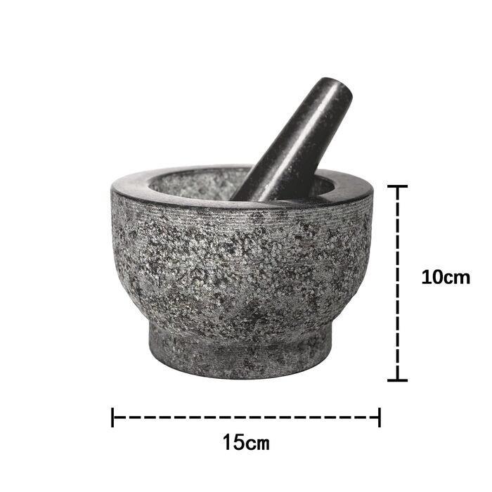 Матерок гранітний натуральний з товкачиком 15 см, 3.5 кг – для спецій, трав, соусів. Унікальний дизайн, легко миється. Ідеальний подарунок!