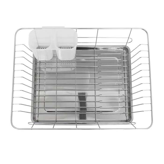 Relaxdays Dish Drainer with Cutlery Basket L