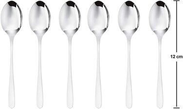Sambonet 52553A37 Moka Spoon Set, 6-Piece, Moka Spoon Set for Coffee Enjoyment, Made of Stainless Steel 18/10, Grey