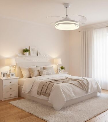 Вентилятор стельовий BEL AIR HOME Asgard 108 см з LED підсвіткою, пультом, DC мотор, білий