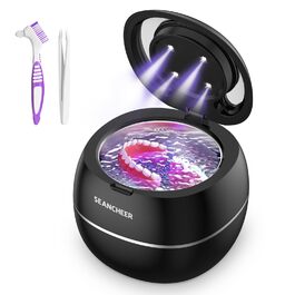 Ультразвуковий очищувач 48000 Гц з УФ-лампою | 24 Вт | 180 мл | Для зубних протезів, ретейнерів, ювелірних виробів