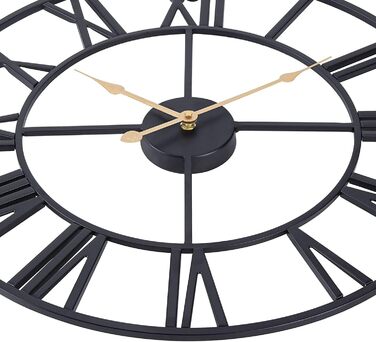 ACCSHINE Wall Clock Large No Tick Noise Silent Roman Numeral Quartz Battery Operated Wall Clock Easy to Read for Rooms Home Kitchen Bedroom Office School (Black+gold, 40cm)
