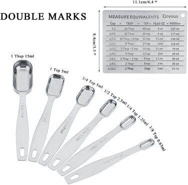 13-Piece Measuring Cup and Spoon Set, High-Quality 304 Stainless Steel, Kitchen Measuring Set for Baking and Cooking