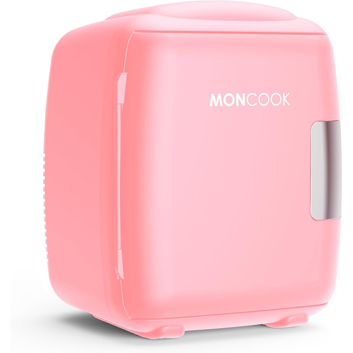 Mini-холодильник MONCOOK для спальні: 9L, рожевий, з функцією охолодження та підігріву, портативний, тихий - ідеально для дому, офісу, авто, подорожей