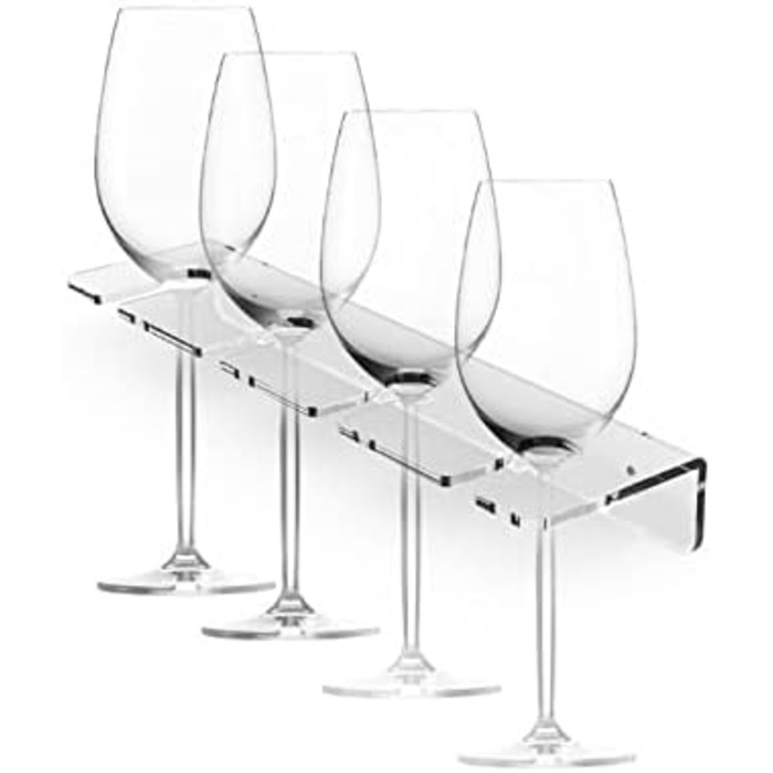 Тримач для келихів Wanlian - настінний, акрил, 2 шт. - для кухні, під шафу