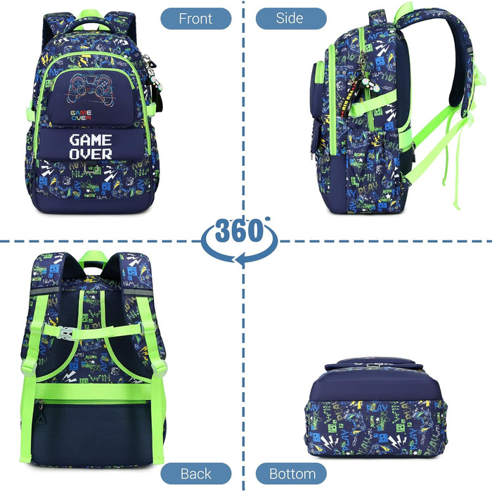 Набір шкільних рюкзаків Makukke для підлітків, геймерський дизайн, з ланч-боксом та пеналом