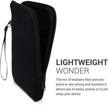 Чохол для eReader kwmobile: захисна сумка-чохол з неопрену, чорний (17 x 12 x 2 см, внутрішні розміри 6' eReader)