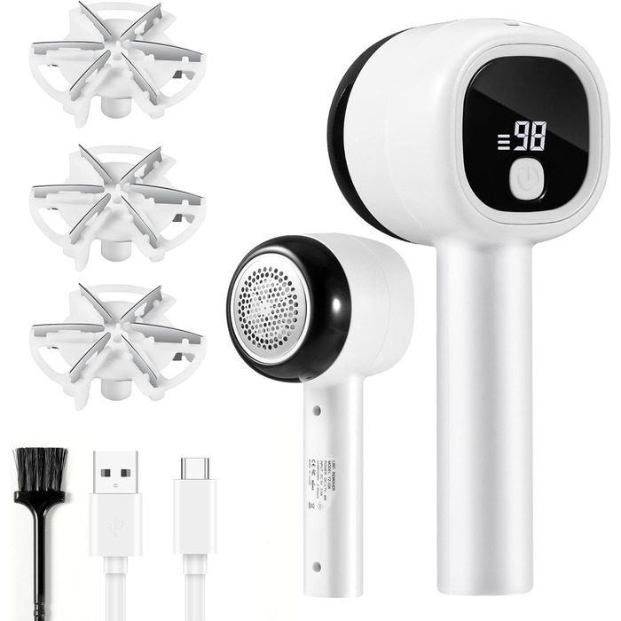 Електричний видалення ворсу Blendura - бездротовий триммер для одягу з 6 лезами, 3 рівня та LED-дисплеєм