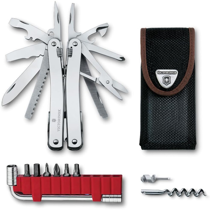 Мультитул Victorinox Swiss Tool Spirit X Plus: 35 функцій, швейцарський, з фіксатором леза, у нейлоновому чохлі