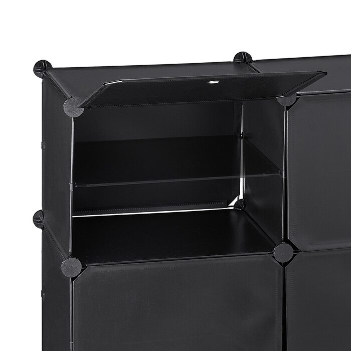 Relaxdays Black Shoe Cabinet with 24 Compartments