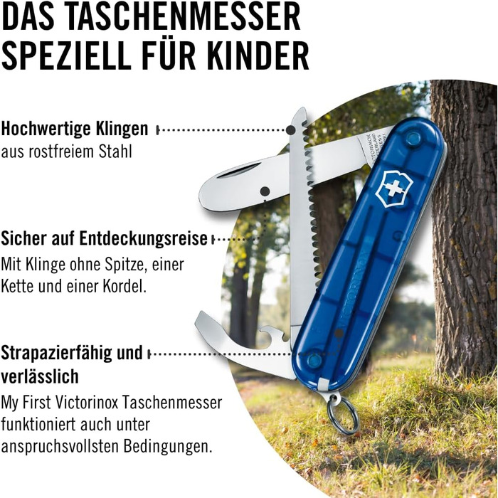 Дитячий мультитул Victorinox Swiss Army Knife: безпечний, з 9 функціями, синього кольору