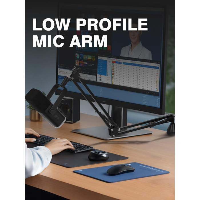 Кріплення для мікрофона FIFINE AM8 - Шарнірний стійкий кронштейн для мікрофона, сумісний з FIFINE Recording XLR/USB мікрофонами, AM8, YOUSHARES, для настільного встановлення