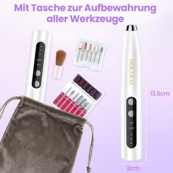 Електричний фрезер для нігтів 15 в 1: професійний набір для манікюру та педикюру, 35000 об/хв, для гелю та акрилу