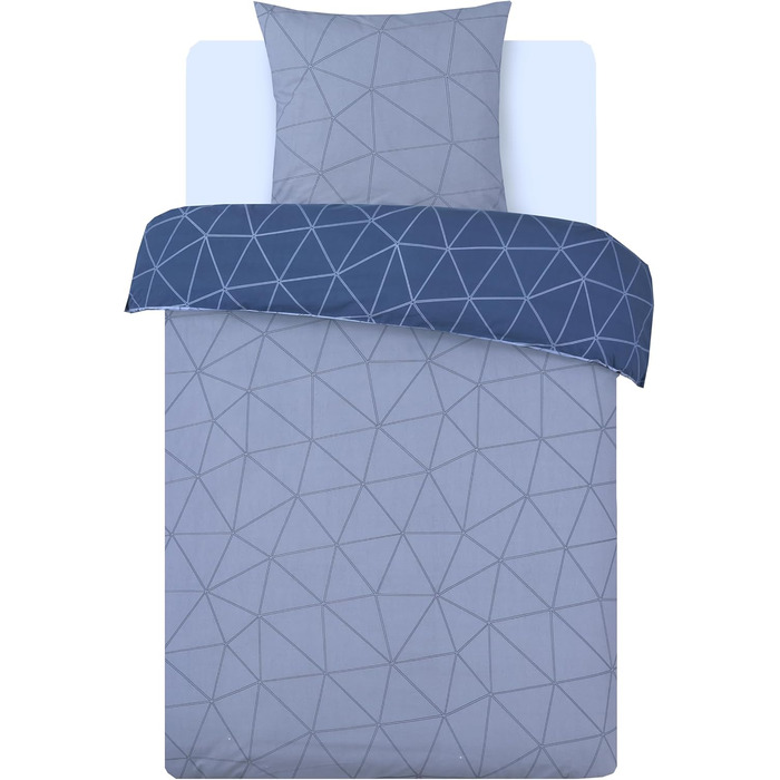 Комплект постільної білизни Vision Hugo сірого кольору для двоспального ліжка (140x200 см) з 2 наволочками – 100% бавовна