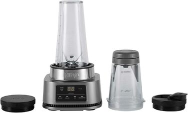 Ninja Foodi Power Nutri Blender 2-in-1, Mix-Smoothie-Bowls, thick spreads & frozen drinks, automatic programs, 700ml cup & 400ml bowl with Power Paddle, 1100W, Silver CB100UK Nutri-Mixer