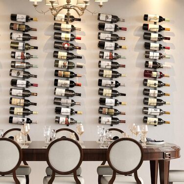Wall-mounted wine rack for 12 wine bottles, removable wine storage organizer, wall mount, wine bottle display holder, towel rack, used as one or four, for kitchen, bar, or wine cellar.