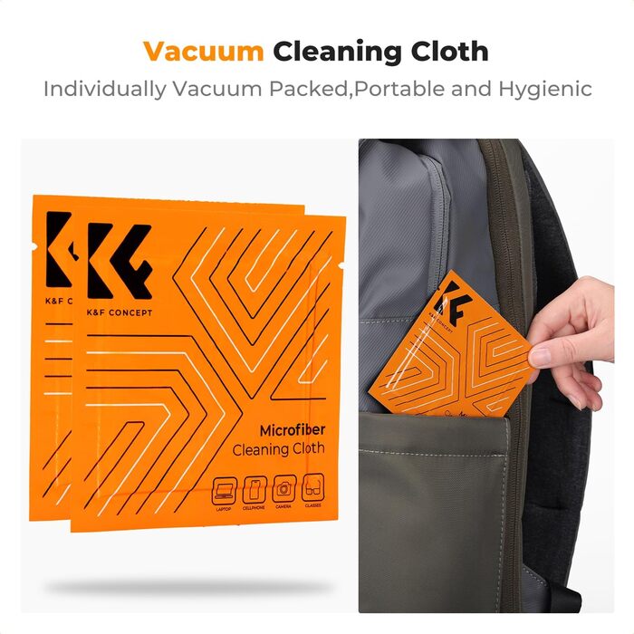 Набір для чищення об'єктивів K&F Concept 3-в-1: для фотоапаратів, об'єктивів, фільтрів, телефонів. Lenspen, щітка, повітряний насос, мікрофібра.