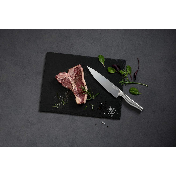 Nirosta Swing Knife Set, Various knives with a functional part made of high-quality stainless steel, premium knives with a non-slip handle, high-quality knives for every occasion (Color: Silver), Quantity: 1x 4-piece set