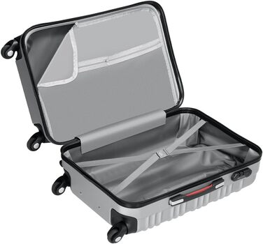 Набір валіз ABS S-M-L-XL з телескопічною ручкою та кодовим замком, срібний