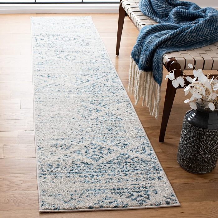 Килим SAFAVIEH Boho Tulum для вітальні, їдальні, спальні - короткий ворс, 183 x 274 см (61 x 213 см - бігун), слонова кістка та бірюзовий