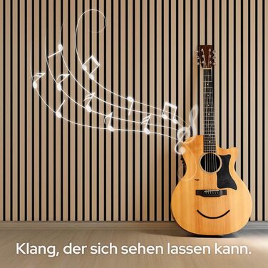 Акустичні панелі Arebos 120x60 см, настінна ламельна панель під дерево для стін та стелі, шумопоглищаючі панелі для покращення акустики приміщення, дуб (набір 2 шт.)