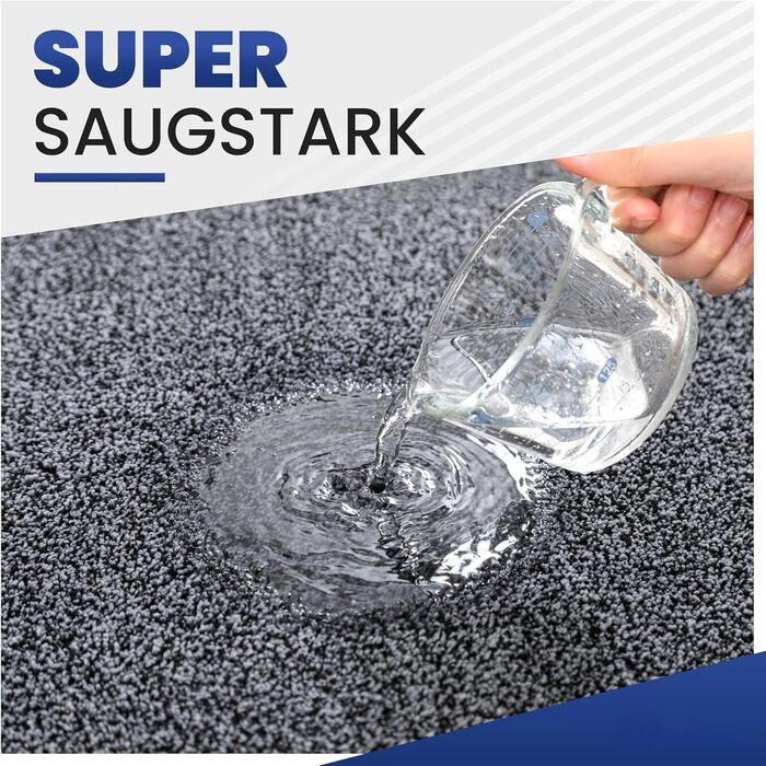 Килимок Mibao SoftStep Luxus 60x90 см - грязезахисний, антиковзкий, вологопоглинаючий килимок для дому (сірий)