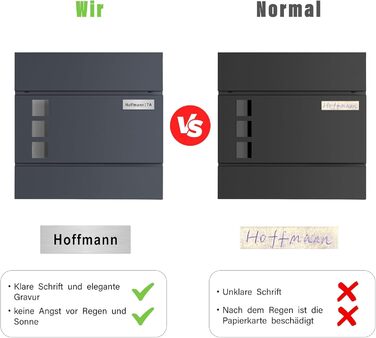 Поштовий ящик Zedelmaier з нержавіючої сталі, індивідуальне гравіювання, з газетницею, замком та 2 ключами, антрацит 33x31x10 см