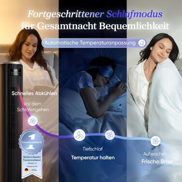 Вентилятор Levoit - Турбовентилятор з охолодженням, з пультом, 5 швидкостей, 4 режими, таймер 12 год, сірий, 92 см