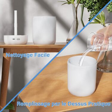 Ультразвуковий зволожувач повітря Mini для спальні з нічним світлом, 2 режими, тиха робота, автовимкнення, для дитячої, офісу, рослин (білий)