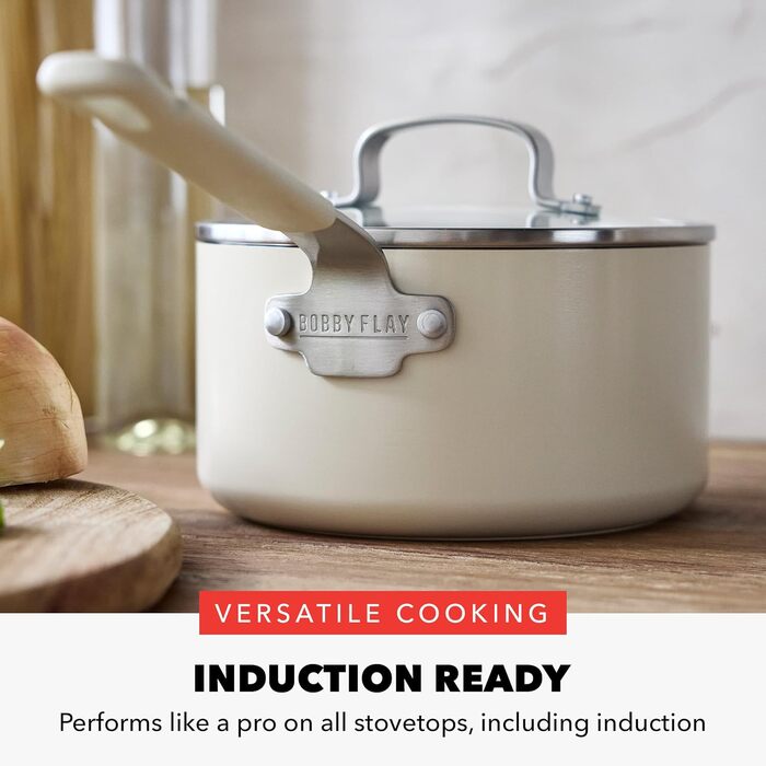 Набір посуду GreenPan x Bobby Flay 13 предметів: професійний алюміній, антипригарне покриття Ceramic, індукційний, сірий (Graphite/Nature's Delight)