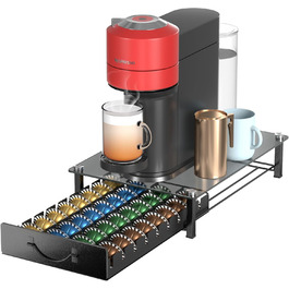 Тримач для капсул кави Nespresso Vertuo та Dolce Gusto на 50 капсул, металевий, сірий