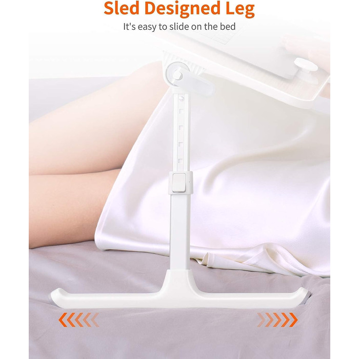 Приставний столик SAIJI для ноутбука з регулюванням висоти, 5 рівнів, складаний, для дивану/підлоги, 52*30 см, теак, 60*33 см