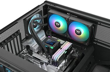Система водяного охолодження Thermaltake LA240-S ARGB Black 240 мм з підсвічуванням ARGB та дисплеєм