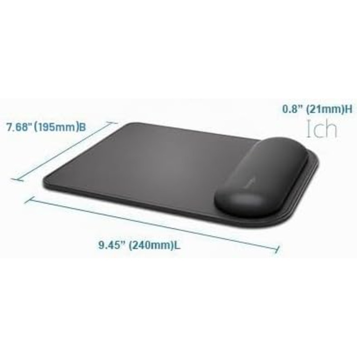 Підставка під зап'ястя Kensington ErgoSoft K52798WW для механічних та ігрових клавіатур, чорна (463 x 79 x 25 мм)