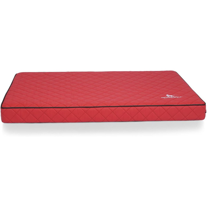 Ортопедичний лежак для собак Knuffelwuff Juna з міцного лазерного штучного шкіряного покриття, 78x65 см (136x84x9 см), червоний