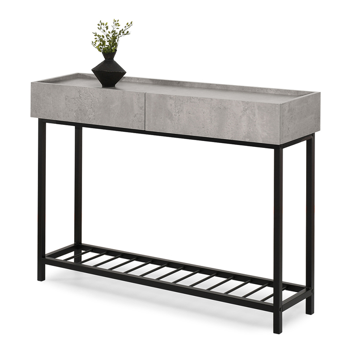 Консольний столик Mebel-Partner бетон, чорний матовий, 117 x 85 x 27 см