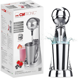 Блендер Clatronic BM 3472 для приготування смузі та напоїв | 650 мл, нержавіюча сталь, 2 швидкості, 65 Вт