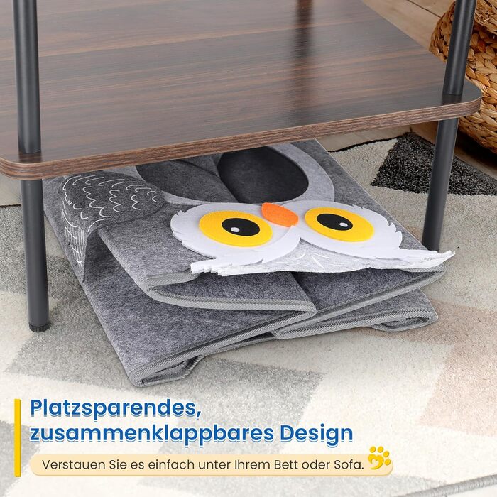 Кігтеточка-будиночок для котів Dripex з 2 поверхів, філц, з подушкою, 30 x 35 x 35 см (Сова)