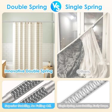 Штанга для штор без свердління AIZESI, 70-120 см, телескопічна, діаметр 22 мм, нікель