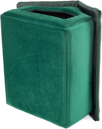 Зручна лежанка-будка для собак та котів, розмір L, зелений велюр | 34 x 44 x 38 см