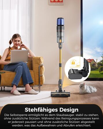 Бездротовий пилосос Proscenic P15: 55KPa, 580W, 70 хв, LED дисплей, антизаплутана щітка, фільтр GreenEye, для твердих поверхонь, килимів, шерсті тварин, авто