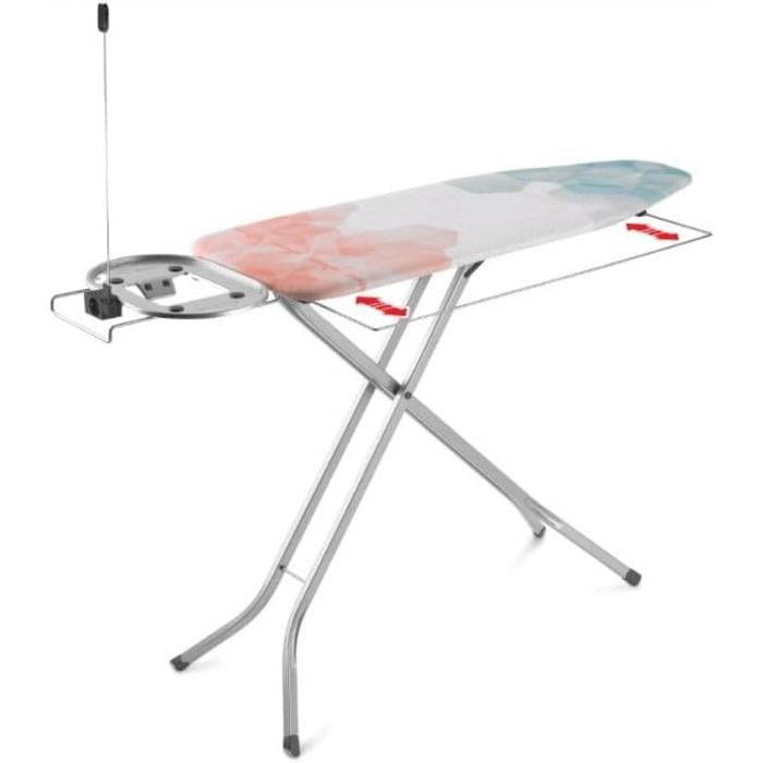 Гладильна дошка Vileda Perfect 2 в 1 Plus, 122 x 44 см, з регульованою підставкою для праски та висувним металевим кріпленням