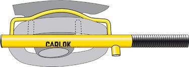 Протиугінний замок на кермо Kleinmetall Carlok Deluxe, жовтий, металевий, блокіратор для автомобіля