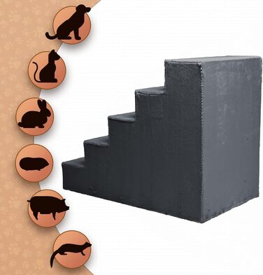 Сходинка для собак Mg Design – дерев'яна, стабільна, для дивану та ліжка, для собак та котів, 40 x 45 x 5 см, 71 x 40.5 x 56 см