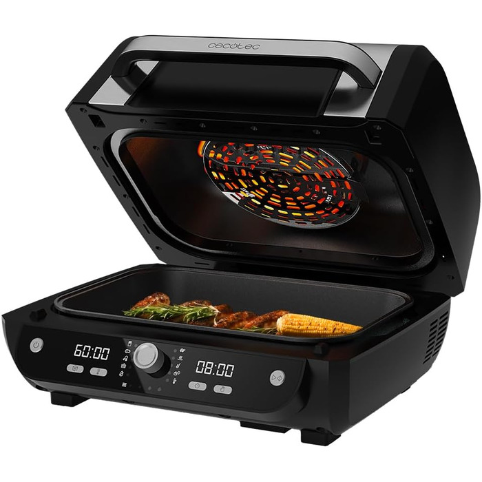 Cecotec Oil-Free Hot Air Fryer, 8 L, Cecofry FireDome 8000 Pro. 1700 W, Double Heating, 4 Grill Levels, 12 Predefined Modes, Adjustable Temperature and Time, 8-Liter Accessory Kit