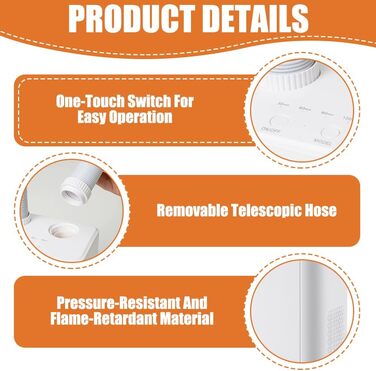 Електричний сушильник для взуття та рукавичок: телескопічний, з таймером, постійна температура, для взуття, шкарпеток, гірськолижних черевиків (білий)